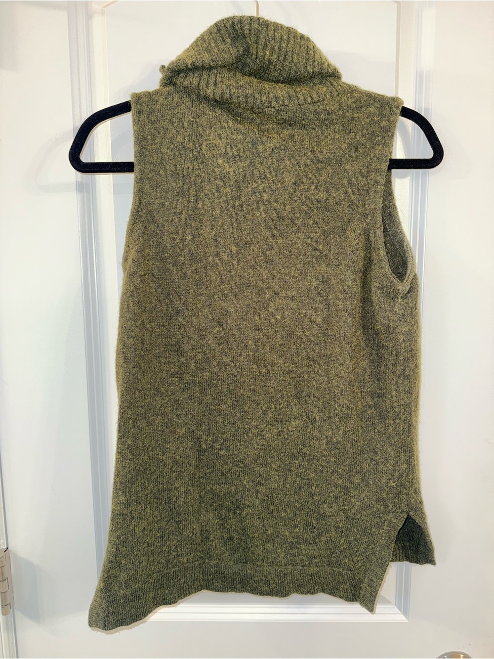 J. Crew Olive MERCANTILE Green Sleeveless Turtleneck Wool Blend Sweater (M) - Picture 5 of 5